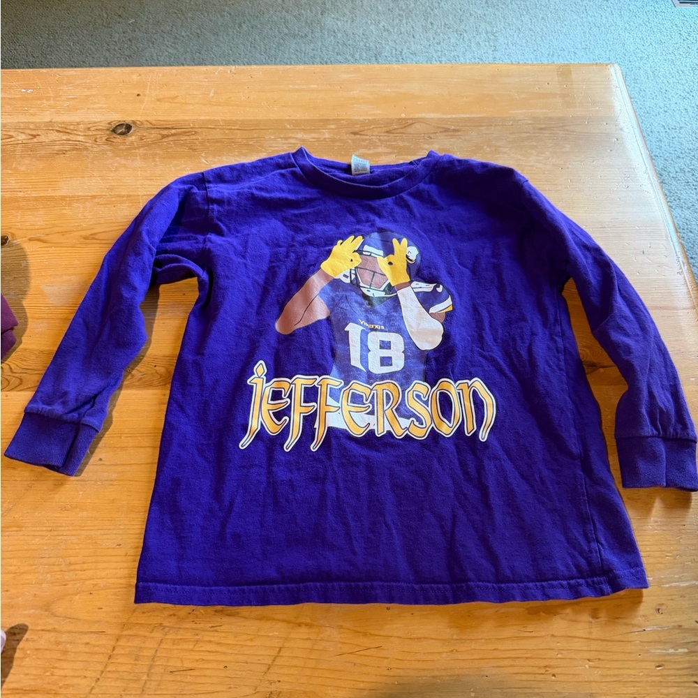 Gildan Purple Kids Long Sleeve Tee with Graphic